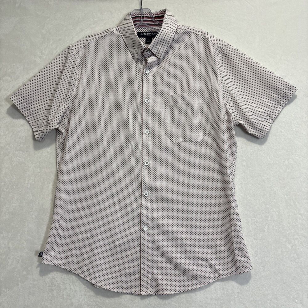 Mizzen+Main Shirt Men's Medium Trim Short Sleeve Leeward Performance Stretch